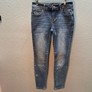 INC International Concepts 2P Metallic Bottom Skinny Jeans